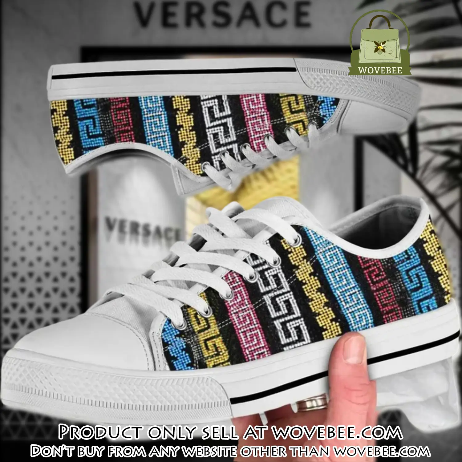 Versace multicolor low top canvas shoes luxury brand gifts for men women wvb5911345